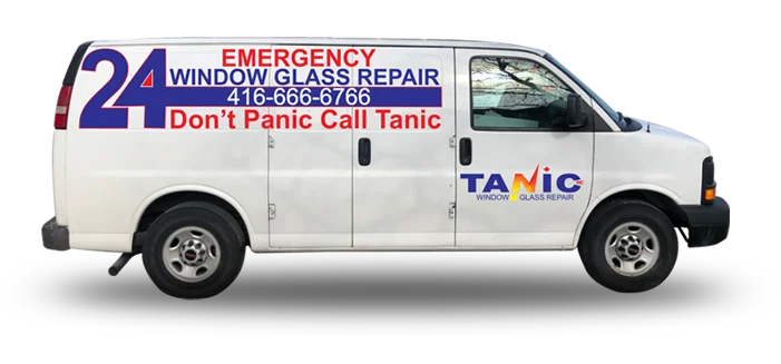 Tanic's service truck ready for on-site window glass repair and replacement in Toronto.