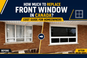 Front window replacement cost guide in Canada featuring a real before and after window installation project by Tanic Glass
