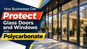 Polycarbonate protection for glass doors and windows